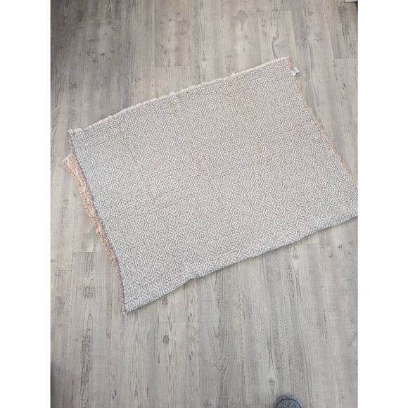 Piscatextil Throw Blanket cotton Chevron nude white gray neutral gauze - Picture 7 of 7